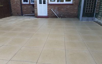 Newly installed slab patio