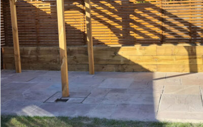 Pergola and wooden slat screening