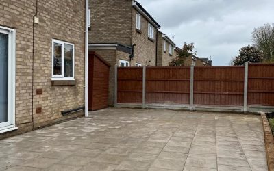 Slab Patio & Sleeper Planting Bed