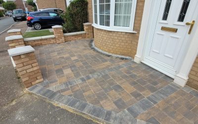 Block Paving House Front & Brick Wall